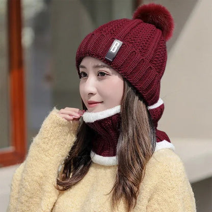Warm Knitted Beanie & Scarf Women | Cozy Winter Bundle FitiqueFit