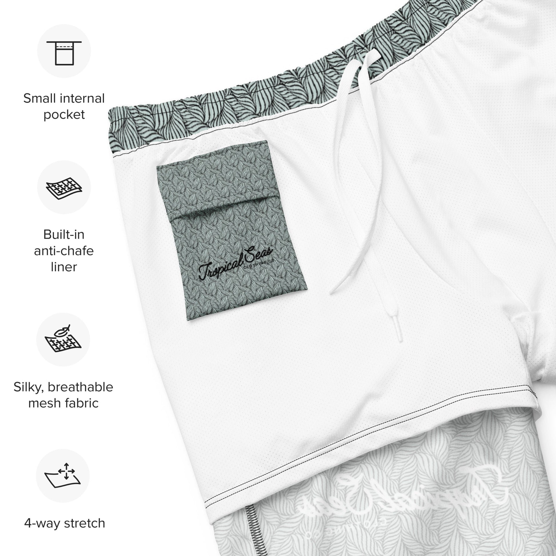 Men's Eco Grey Palm Swim Trunks New Era Fashion LLc