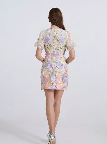 Floral Puff Sleeve Mini Dress New Era Fashion LLc
