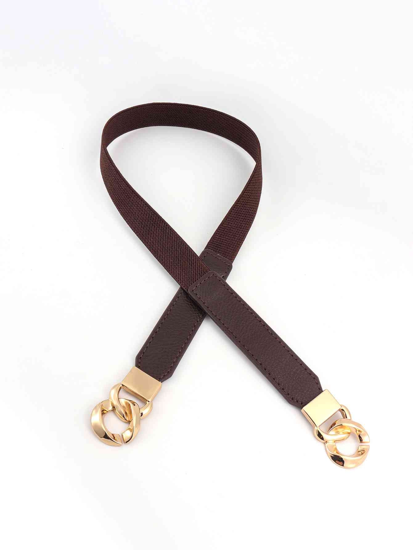 ElegantStyle Zinc Alloy Buckle Elastic PU Belt – Versatile and Stylish Accessory See size chart under “more details” The Fashion Celestial