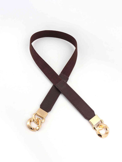 ElegantStyle Zinc Alloy Buckle Elastic PU Belt – Versatile and Stylish Accessory See size chart under “more details” The Fashion Celestial