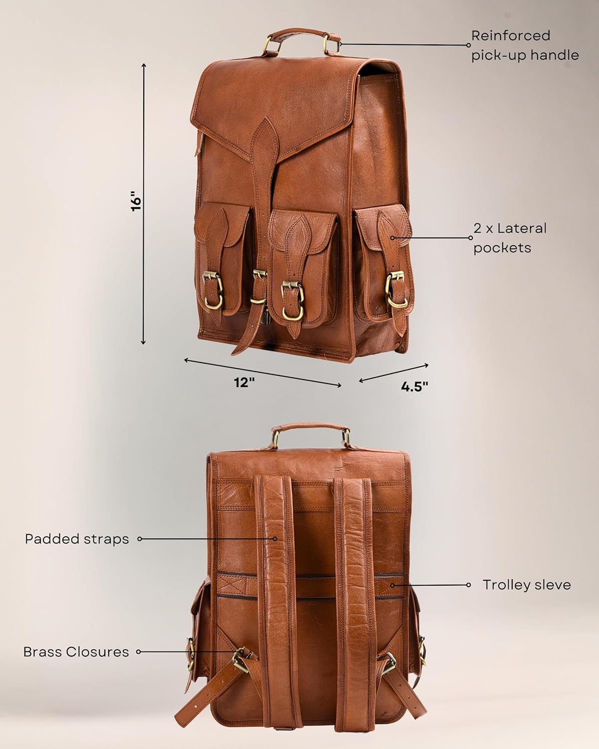 Vintage Leather Backpack Rucksack Classy Leather Bags