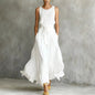 Women's Lace-Up Waist-Cinching Sleeveless Maxi Dress FitiqueFit