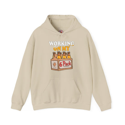 Working On My 6 Pack Hooded Sweatshirt The Devil's Pickle