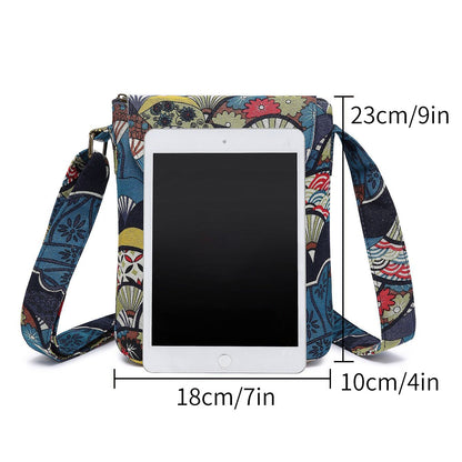 Ethnic Style Crossbody Bag, Vintage Floral Print Bucket Bag, Women's Fabric Flap Purse NovaCart