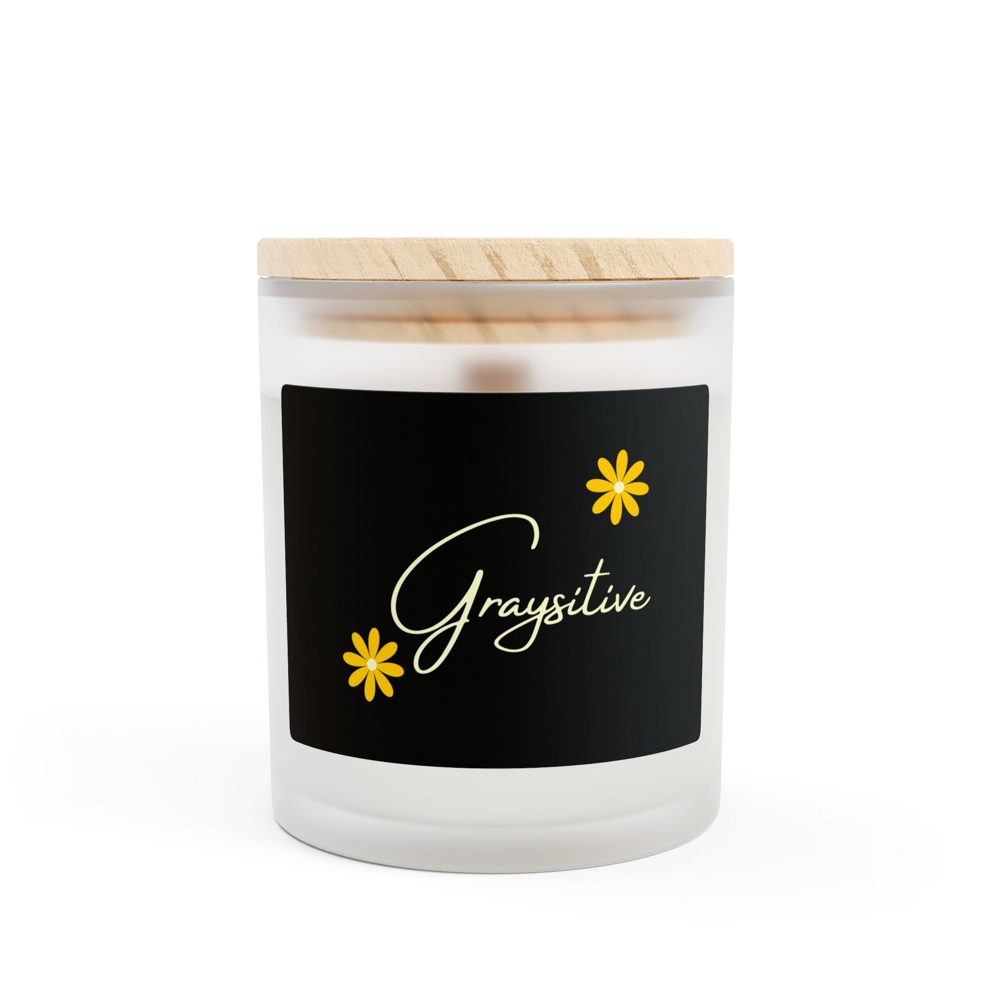 Frosted Glass Candle, 11oz Graysitive Grayceful LLC