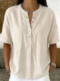 Women's Solid Color Loose-Fit Short-Sleeve Pullover Top FitiqueFit