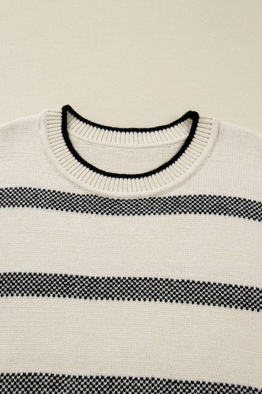 Plus Size Stripe Wide Sleeve Crewneck Sweater Shop Style & More | Fresh Looks, Everyday Deals & Free Shipping