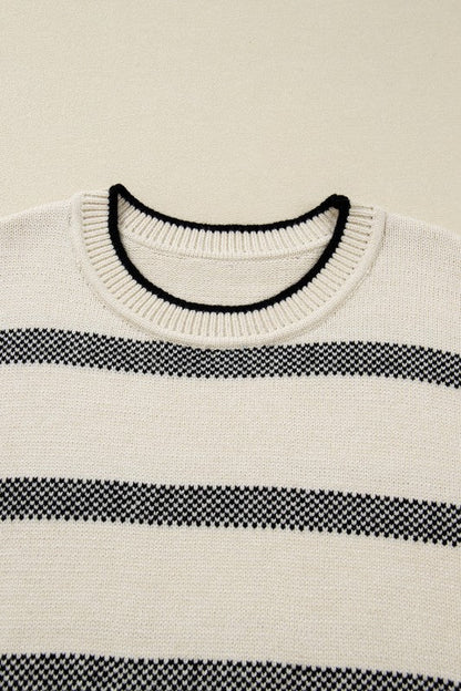 Plus Size Stripe Wide Sleeve Crewneck Sweater Shop Style & More | Fresh Looks, Everyday Deals & Free Shipping