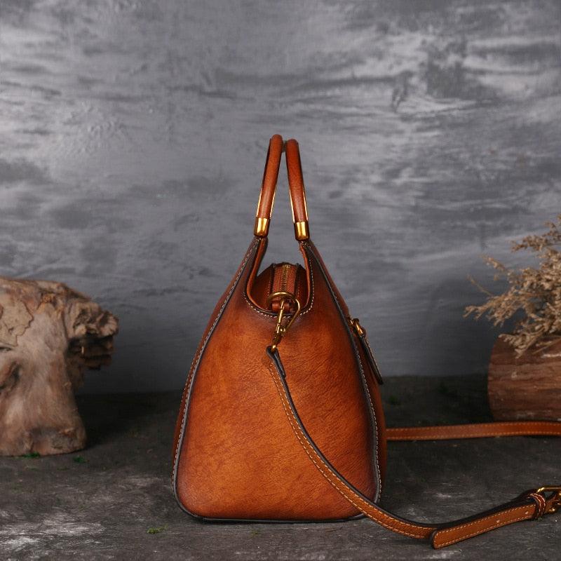 Mandala Embossed Leather Shoulder Bag Country in My Heart