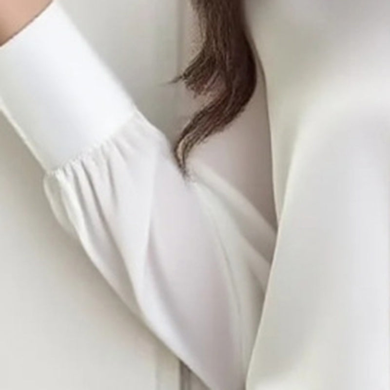 Women's Ribbon Detail Blouse, Lightweight Business Casual Shirt FitiqueFit