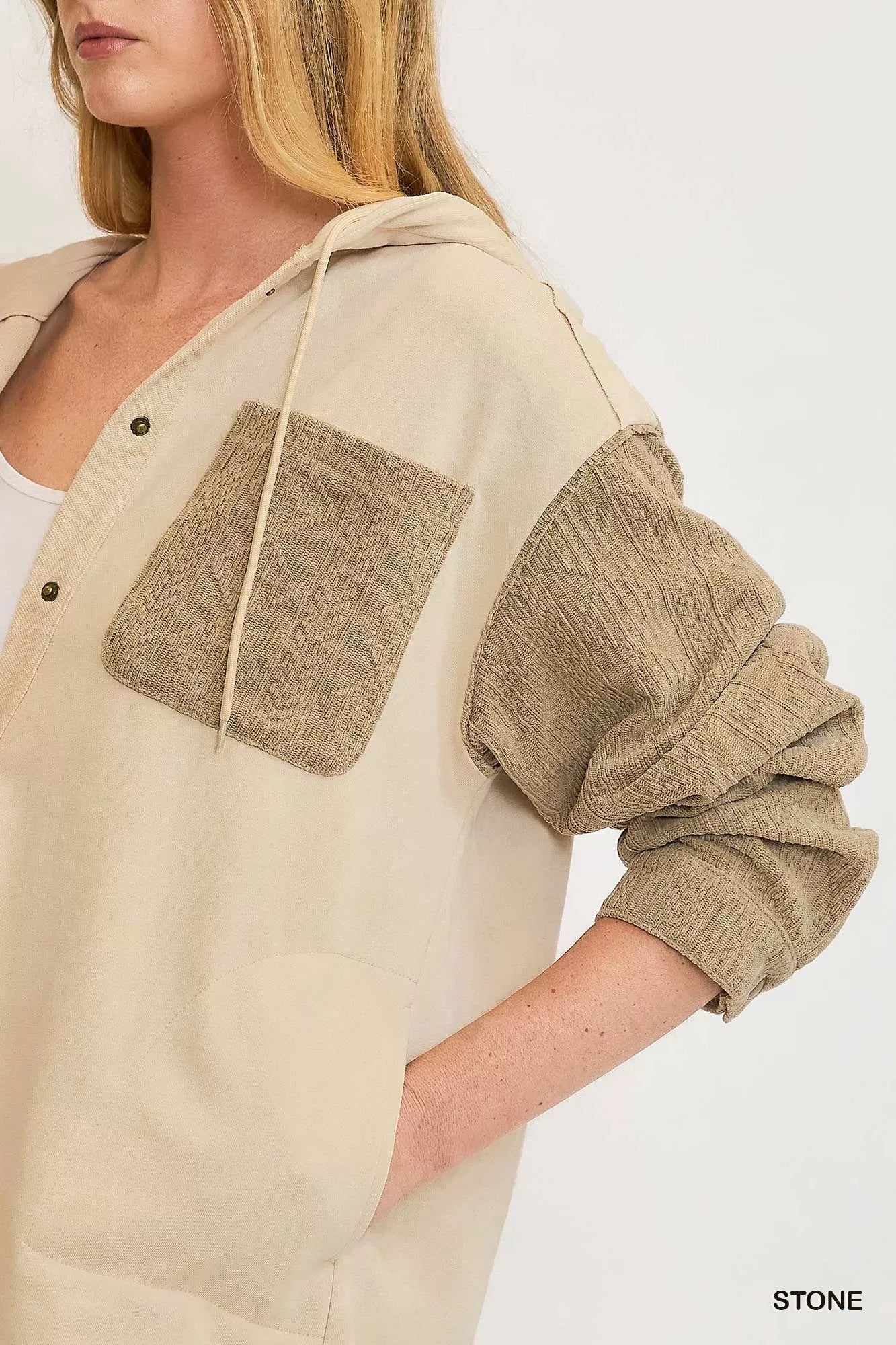 Umgee Washed French Terry Shacket FitiqueFit