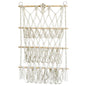 Simple decoration of shelves for children's rooms book ornaments wooden sticks 3-layer plush Bohemian toy storage net bag