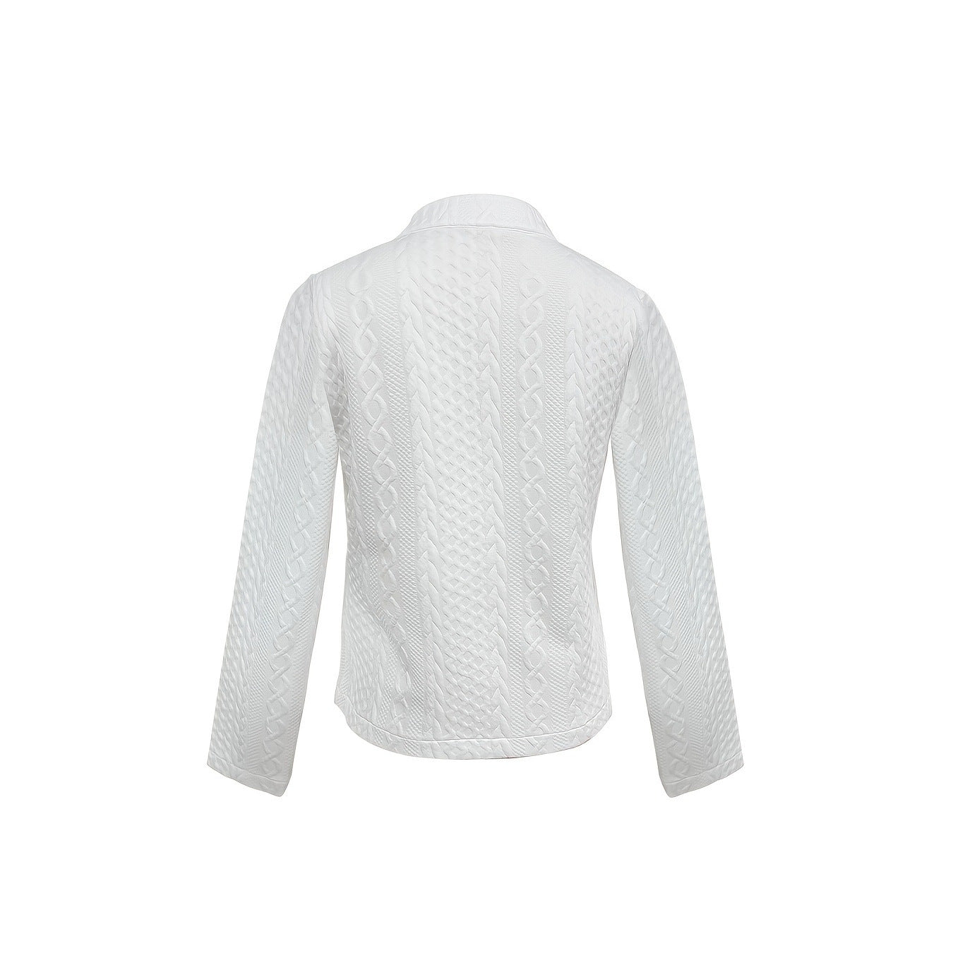 Women’s Textured Stand Collar Jacket – Solid Color FitiqueFit