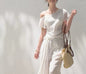 Linen Off-Shoulder Asymmetric Casual Set – 2 Colors, S–L FitiqueFit
