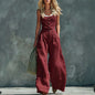 Women's Retro High-Waist Wide-Leg Jumpsuit – Vintage Button Closure Elegant FitiqueFit