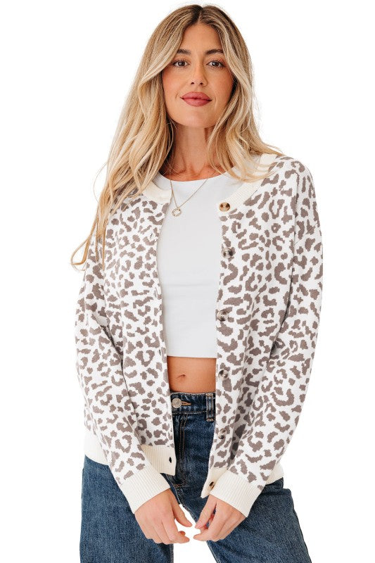 Leopard Drop Shoulder Chunky Cardigan Sweater Shop Style & More | Fresh Looks, Everyday Deals & Free Shipping
