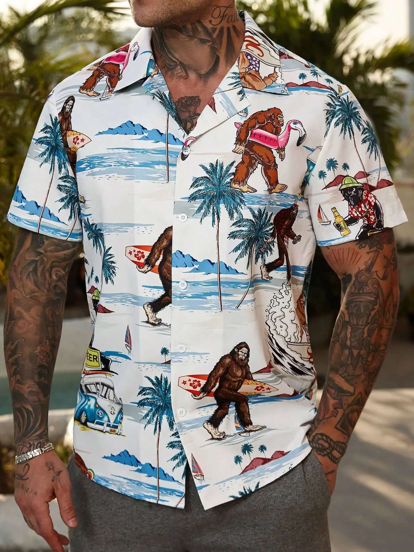 Men's Floral Print Casual Shirt with Unique Design SnagBag