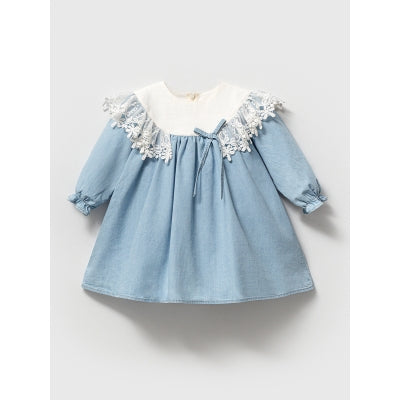 Elodie Blue Lace Dress Honey and Hive