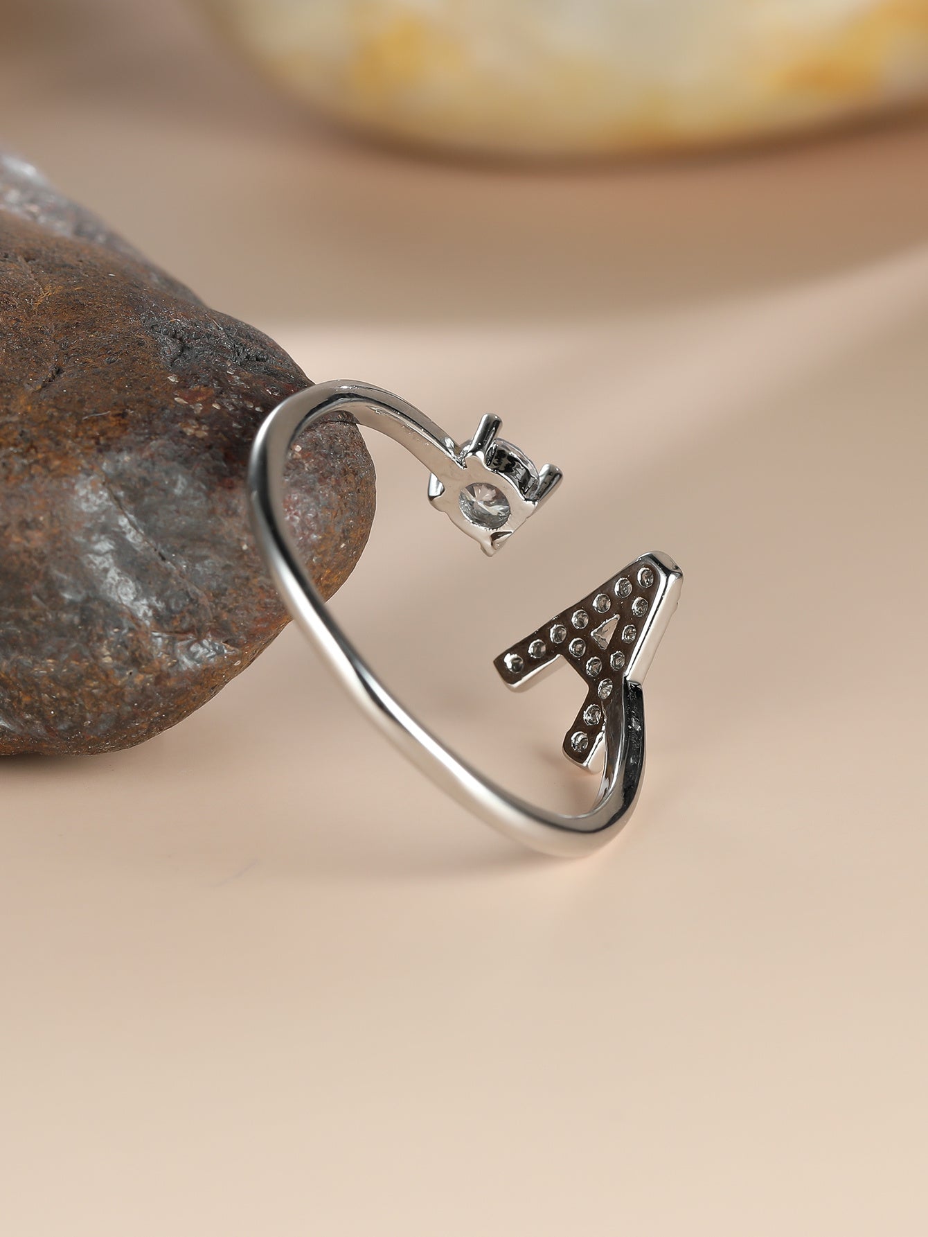 Popular Fashion Silvery AZ Letter Ring Initials Wedding Love Couple Rings Bridesmaid Gift NovaCart