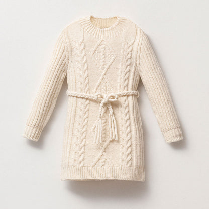 Winter Ivory Cable Knit Dress Honey and Hive
