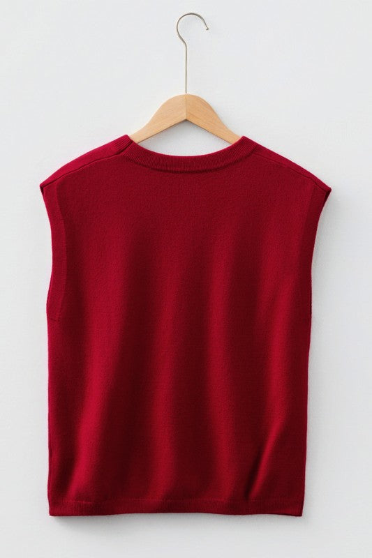 Solid Crewneck Cap Sleeve Knit Sweater Shop Style & More | Fresh Looks, Everyday Deals & Free Shipping