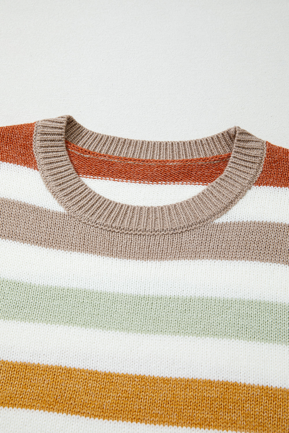 Multicolour Striped Colorblock Drop Shoulder Plus Size Sweater Garden Naked Curves