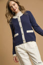 Umgee Two-Tone Button Front Cardigan FitiqueFit