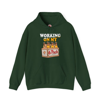 Working On My 6 Pack Hooded Sweatshirt The Devil's Pickle