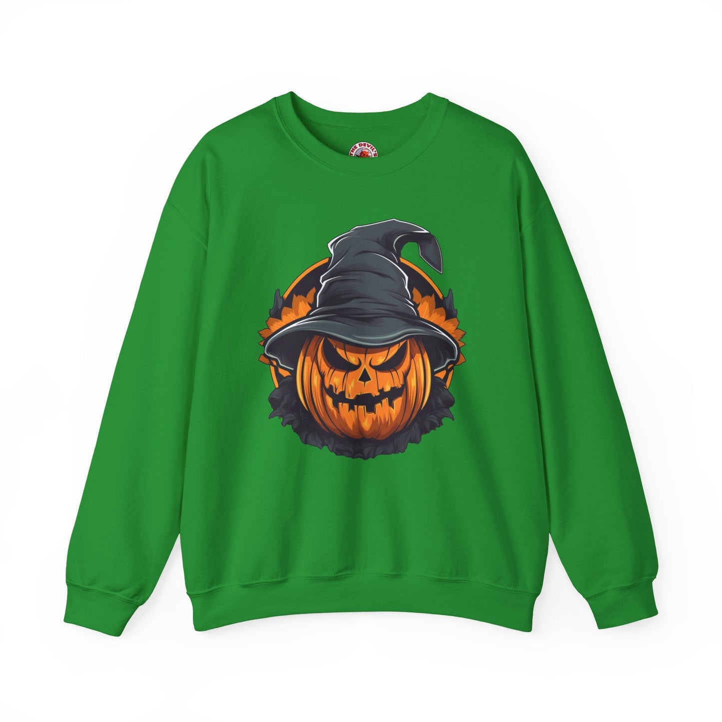 Scary Witch Pumpkin Halloween Crewneck Sweatshirt The Devil's Pickle