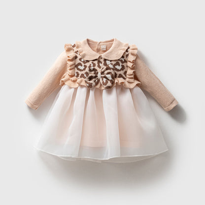 Leopard Charm Ruffle Tulle Dress Honey and Hive