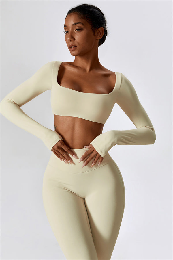 The Lily Belle Crop Top Flared Leggings 2-Piece Set Fitglutes Activewear Gymwear Sportswear & Workout Clothes
