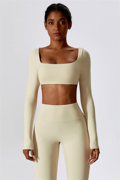 The Lily Belle Crop Top Flared Leggings 2-Piece Set Fitglutes Activewear Gymwear Sportswear & Workout Clothes