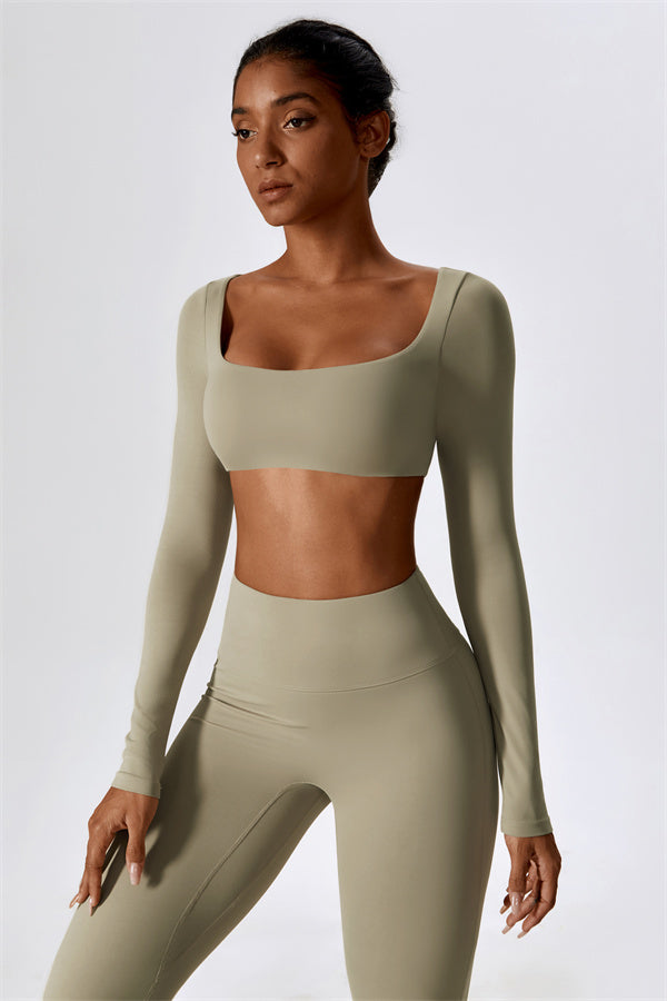 The Lily Belle Crop Top Flared Leggings 2-Piece Set Fitglutes Activewear Gymwear Sportswear & Workout Clothes