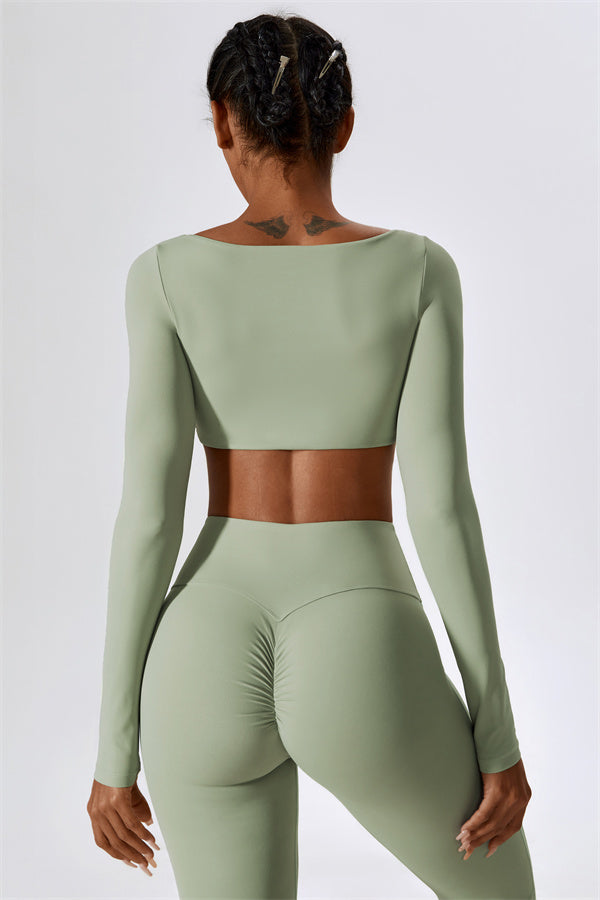 The Lily Belle Crop Top Flared Leggings 2-Piece Set Fitglutes Activewear Gymwear Sportswear & Workout Clothes