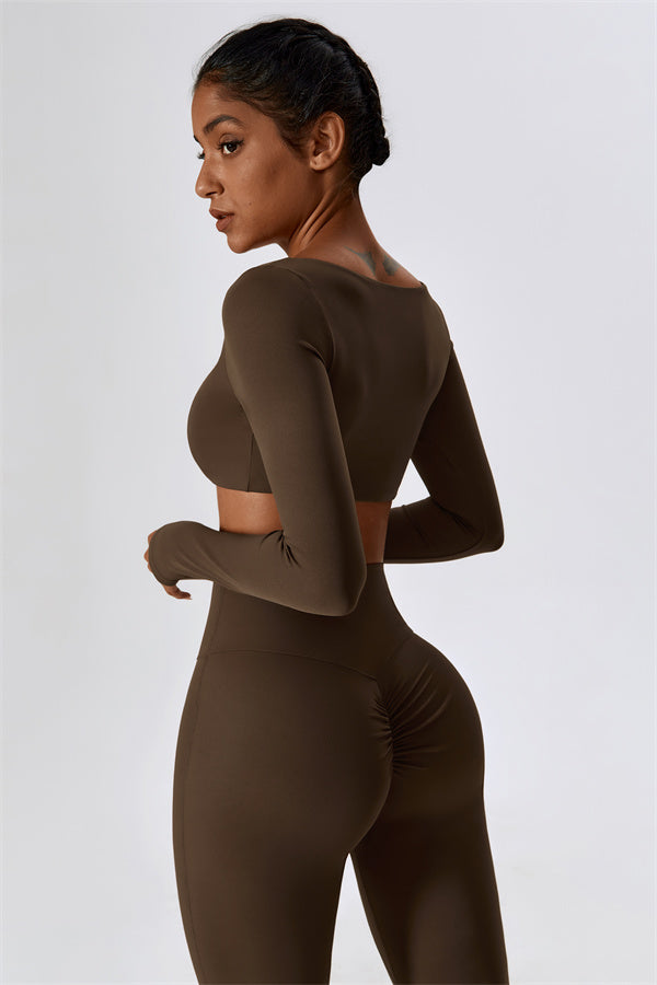 The Lily Belle Crop Top Flared Leggings 2-Piece Set Fitglutes Activewear Gymwear Sportswear & Workout Clothes