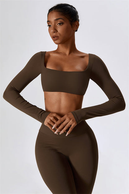The Lily Belle Crop Top Flared Leggings 2-Piece Set Fitglutes Activewear Gymwear Sportswear & Workout Clothes