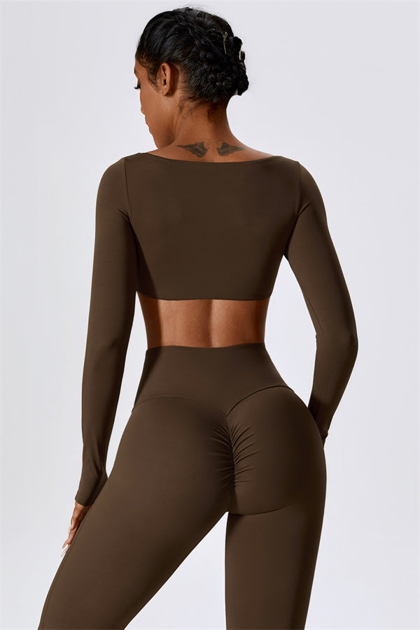 The Lily Belle Crop Top Flared Leggings 2-Piece Set Fitglutes Activewear Gymwear Sportswear & Workout Clothes