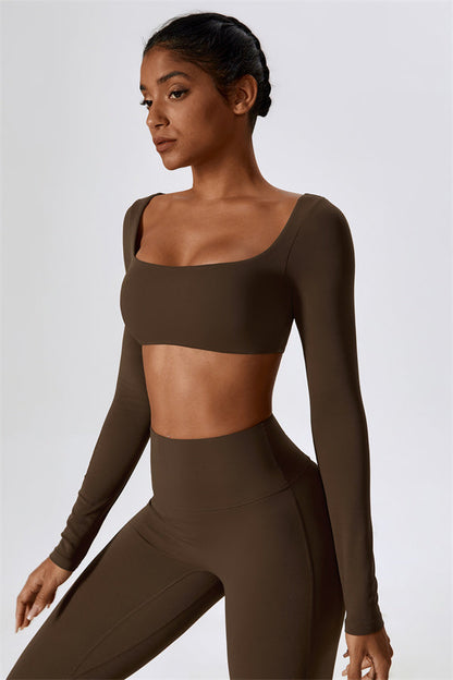 The Lily Belle Crop Top Flared Leggings 2-Piece Set Fitglutes Activewear Gymwear Sportswear & Workout Clothes