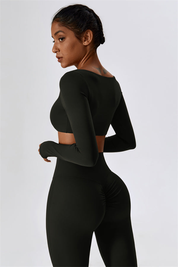 The Lily Belle Crop Top Flared Leggings 2-Piece Set Fitglutes Activewear Gymwear Sportswear & Workout Clothes