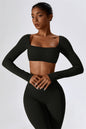 The Lily Belle Crop Top Flared Leggings 2-Piece Set Fitglutes Activewear Gymwear Sportswear & Workout Clothes