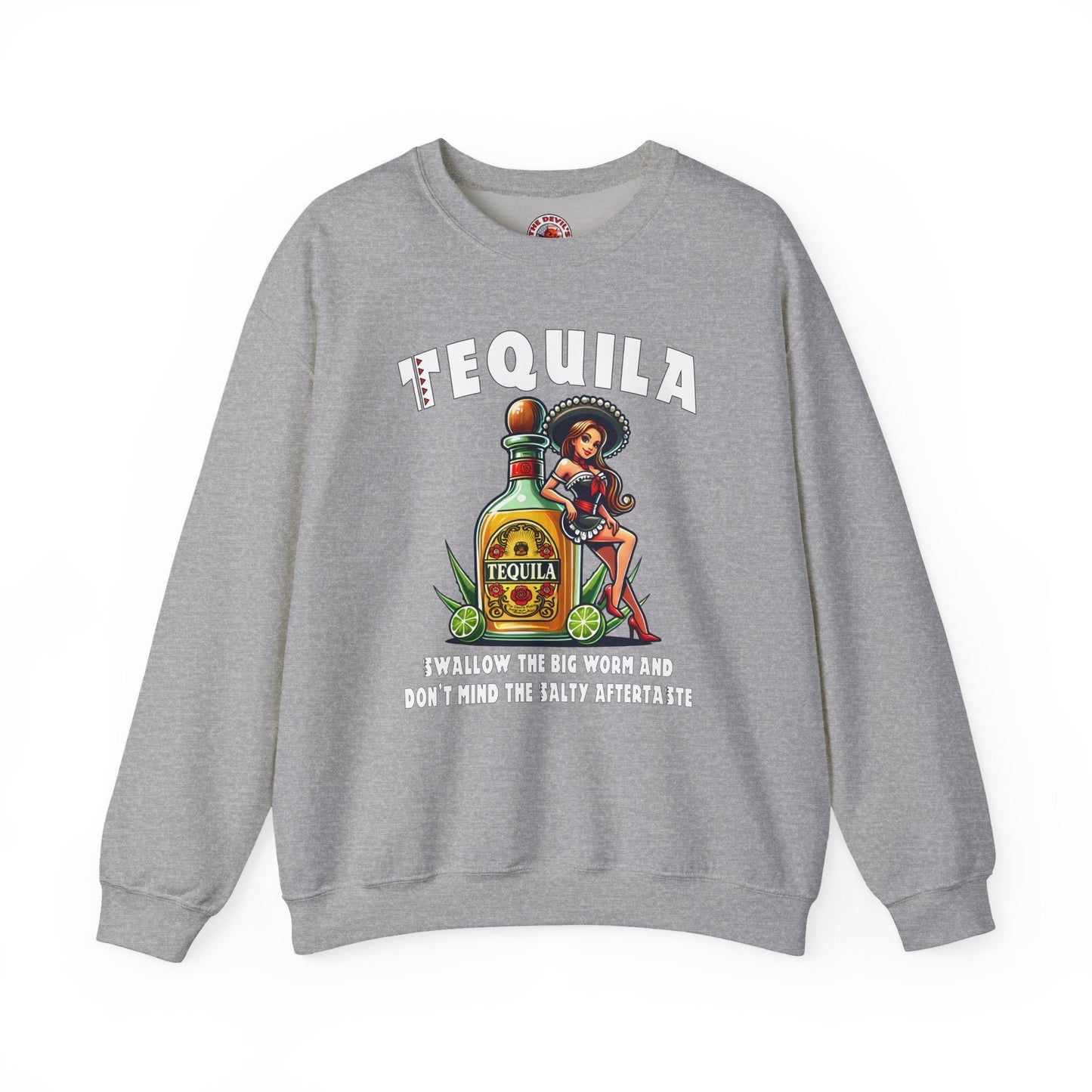 Tequila Swallow The Big Worm Crewneck Sweatshirt The Devil's Pickle