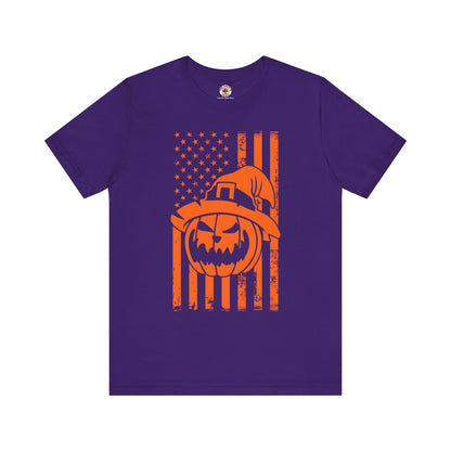 Pumpkin American Flag T-Shirt The Devil's Pickle