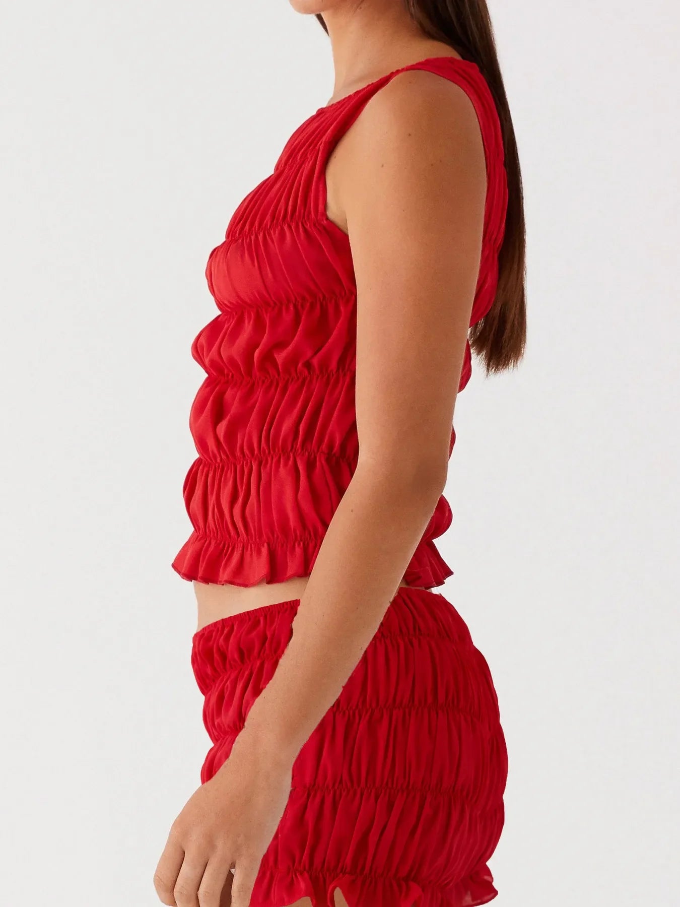 Ruched Texture Tank and Shorts Two-Piece Set New Era Fashion LLc