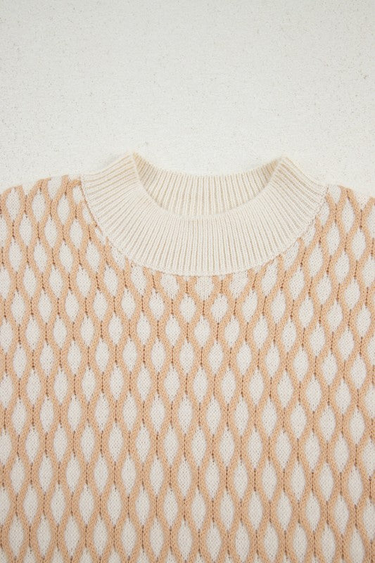 Rhombus Textured Knit Mock Neck Sweater Shop Style & More | Fresh Looks, Everyday Deals & Free Shipping