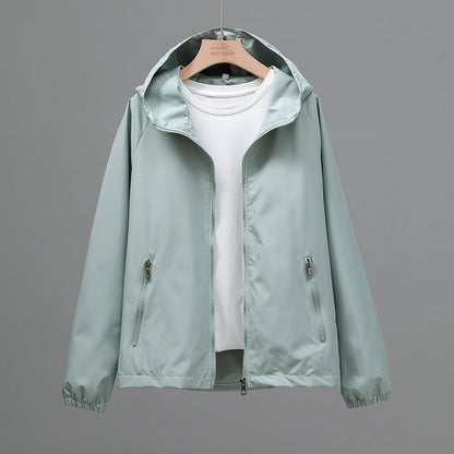 Women's Cropped Casual Loose Plus Size Hooded Thin Shell Jacket See size chart under “more details” The Fashion Celestial