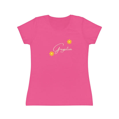 Women's Iconic T-Shirt graysitive with flowers Grayceful LLC