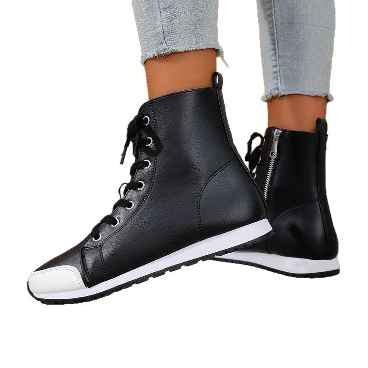 Womens Stylish Side-zip Flat Ankle Boots See size chart under “more details” The Fashion Celestial
