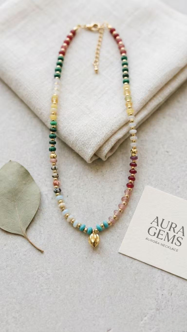 The Aurora Beaded Island Necklace Tinyloverclothing