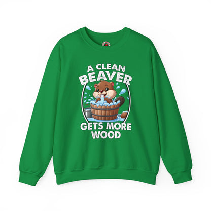 A Clean Beaver Gets More Wood Crewneck Sweatshirt The Devil's Pickle